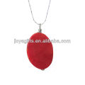 Collier pendentif en agate rouge naturel avec chaîne en argent